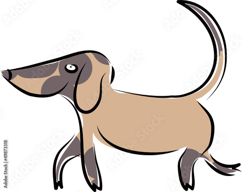 Fröhlicher Hund und treuer Begleiter, Hundeliebe zu einem Haustier, Vektor, einfache Zeichnung