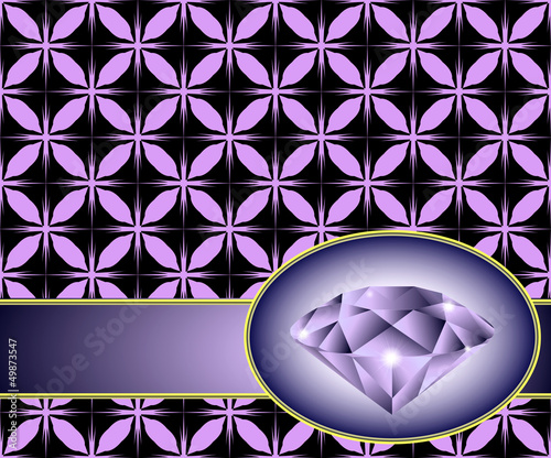 Seamless background with purple diamond