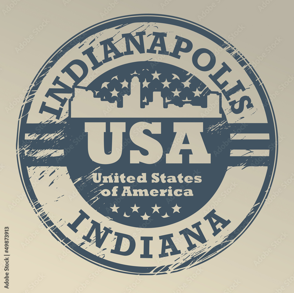 Obraz premium Grunge rubber stamp with name of Indiana, Indianapolis, vector
