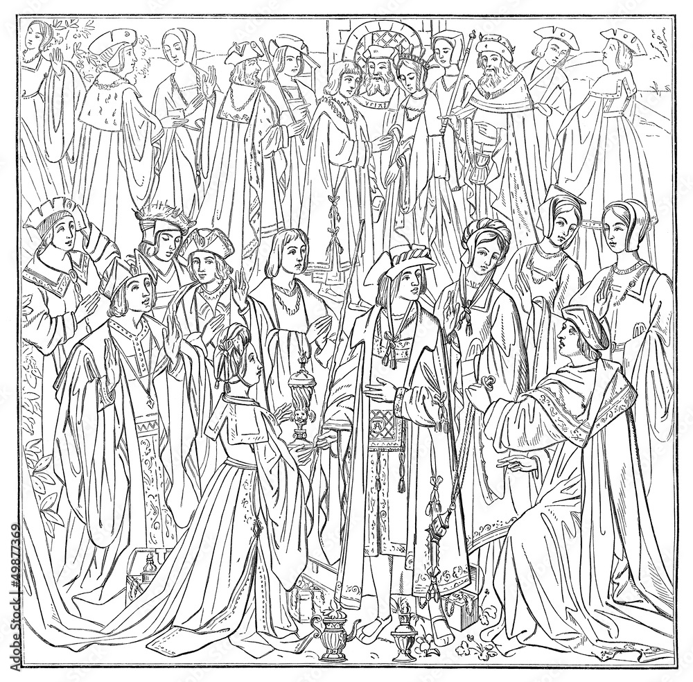 Medieval Court Scene - Scène de Cour - 16th century