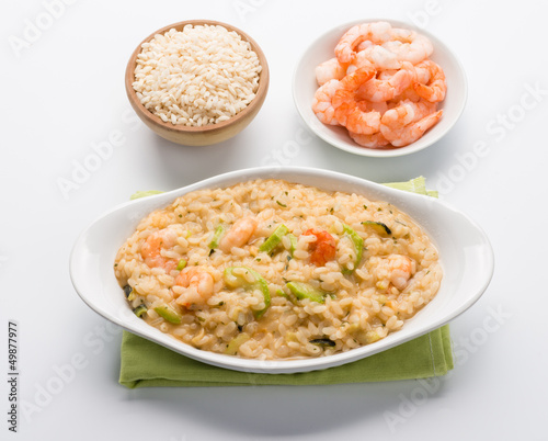 Risotto con gamberetti e zucchini - Rice with shrimps