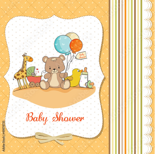 baby shower card with toys