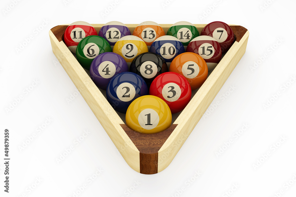 Naklejka premium Billardkugeln mit Dreieck