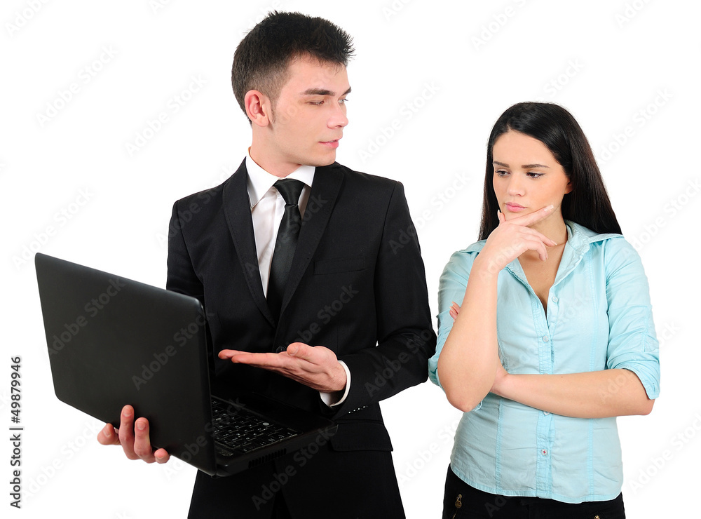 Isolated business couple Isolated business couple