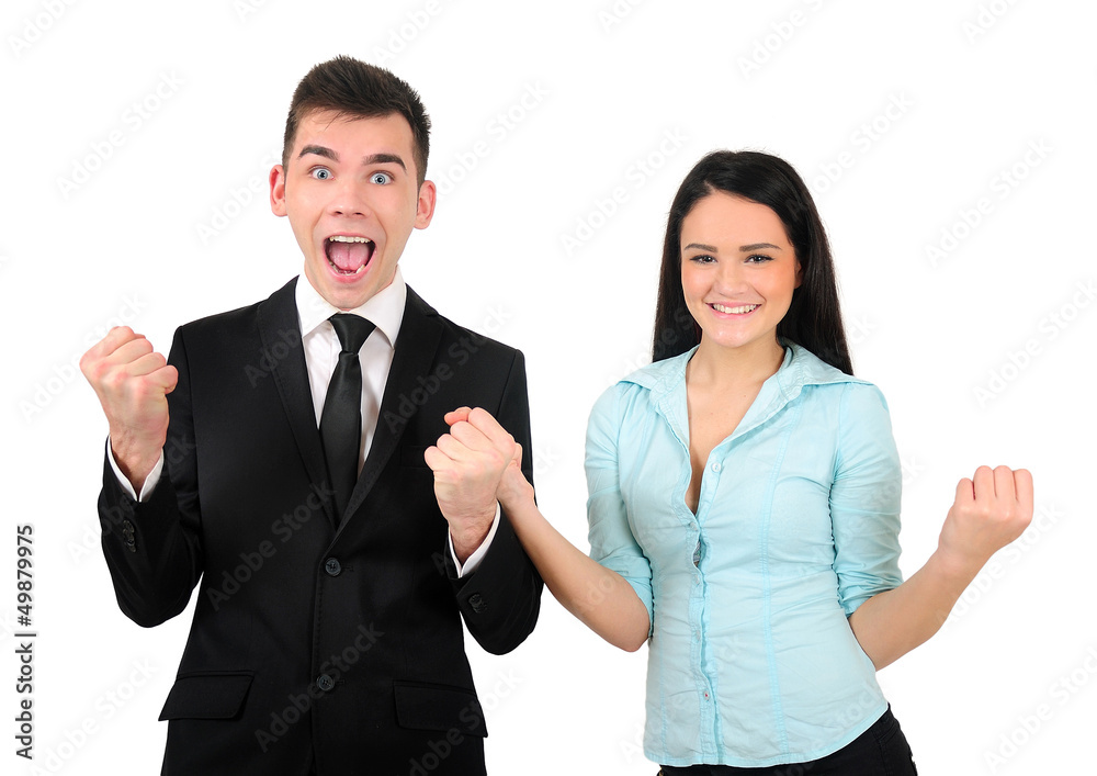 Isolated business couple Isolated business couple