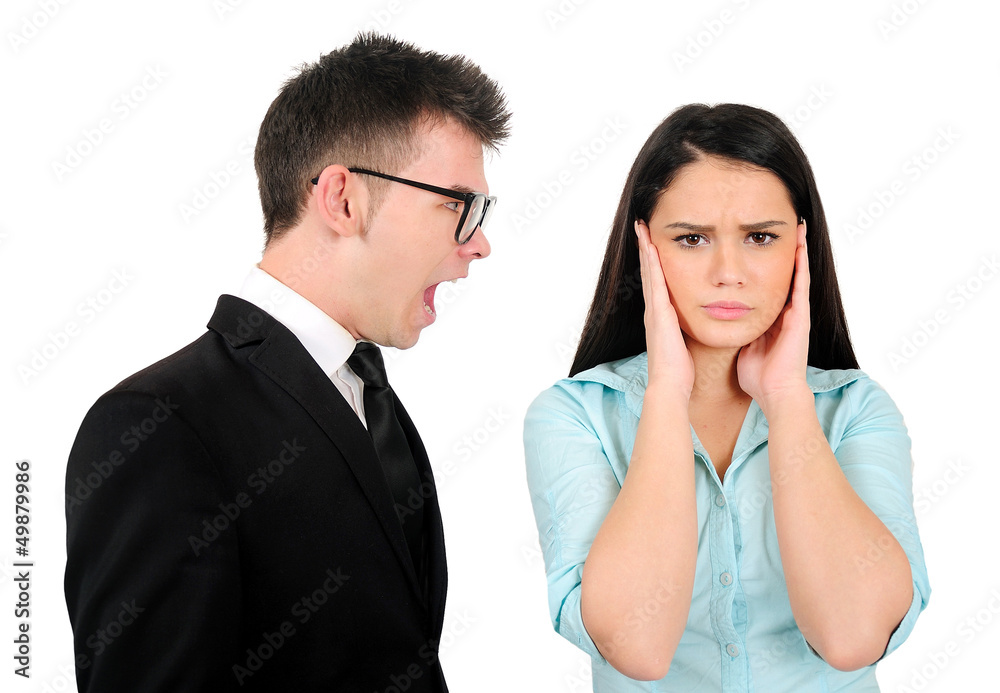 Isolated business couple Isolated business couple