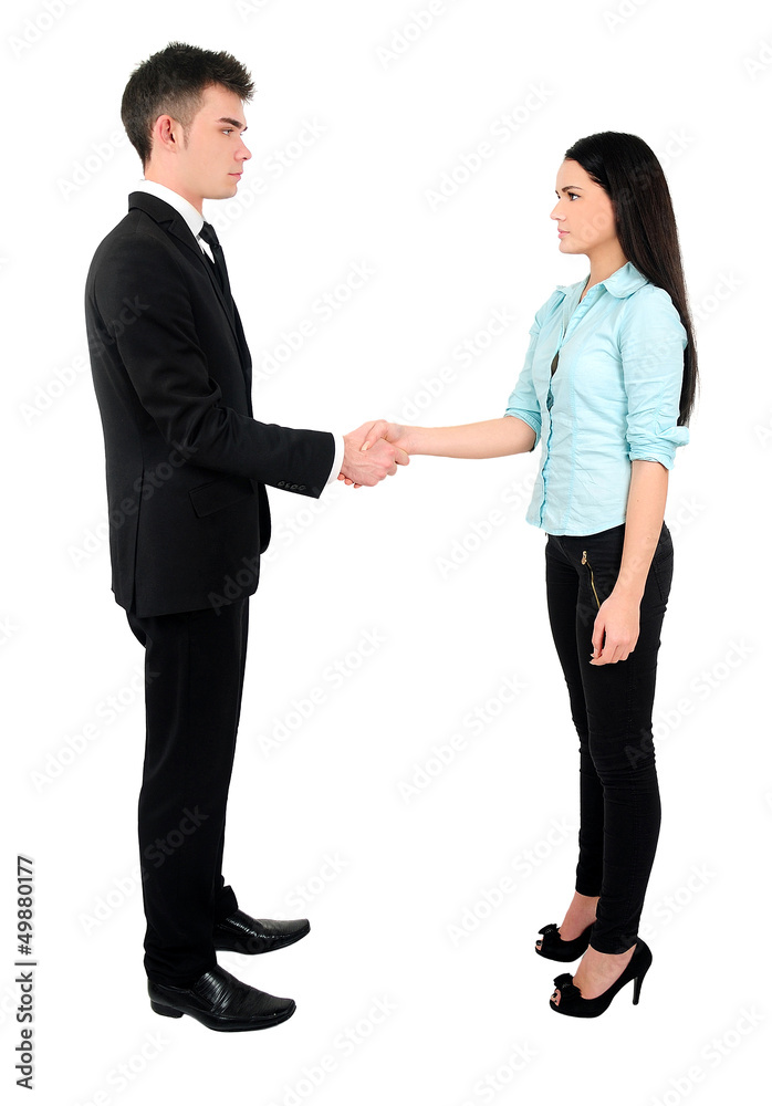 Isolated business couple