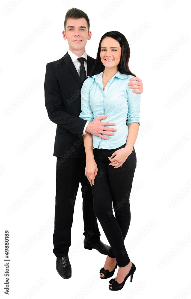 Isolated business couple Isolated business couple