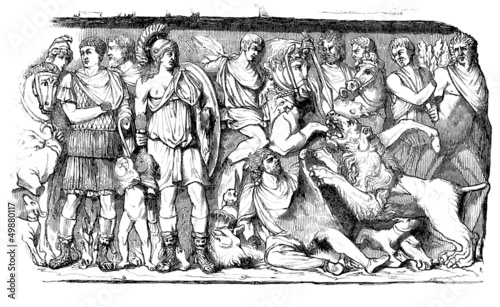 Ancient Rome - Bas-Relief : Heroic Scene