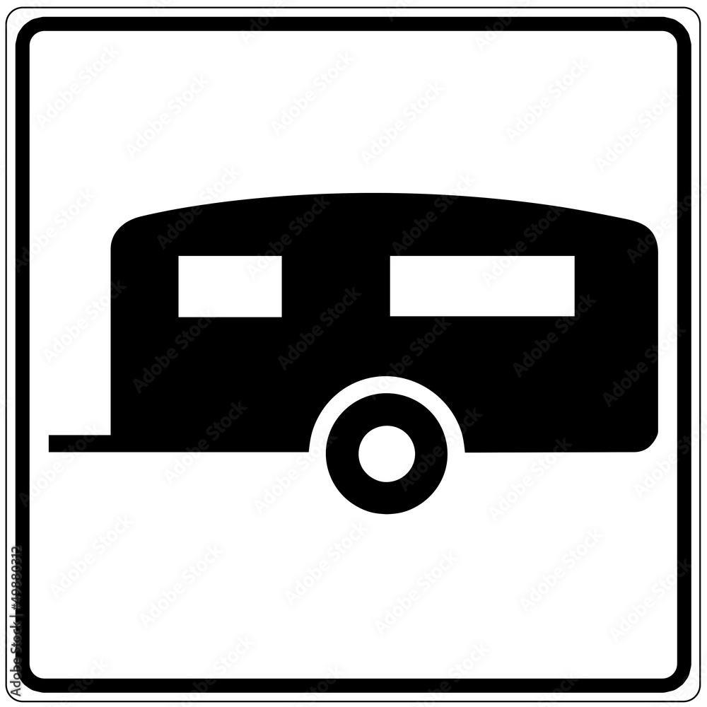 Schild weiß - Wohnwagen Schild weiß - Wohnwagen