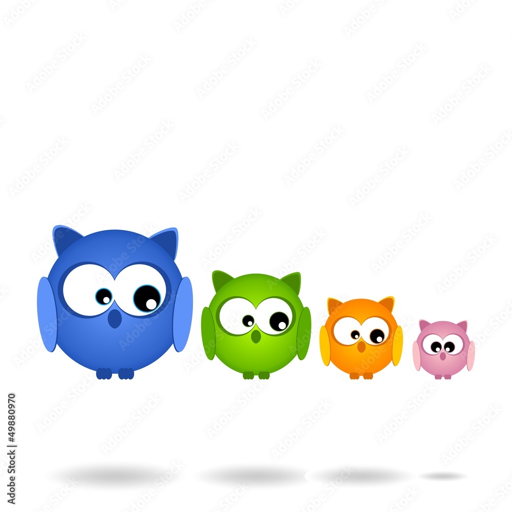Nice family of Owls... in flight