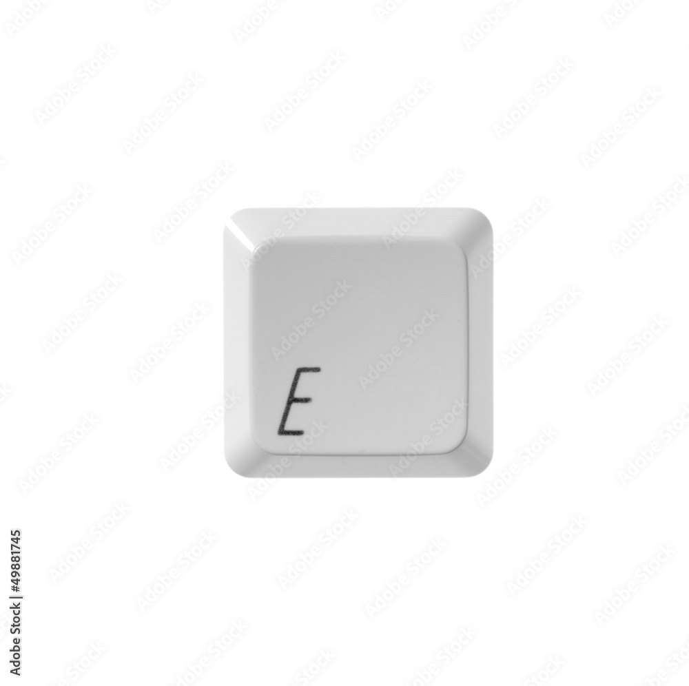 letter E white computer keyboard letter E white computer keyboard