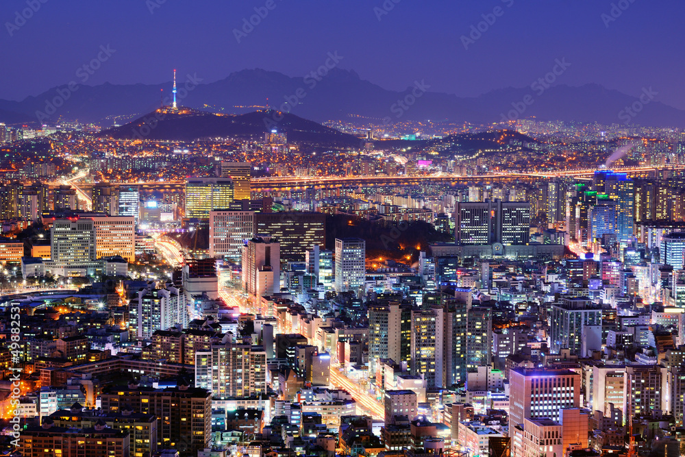 Naklejka premium Seoul Skyline