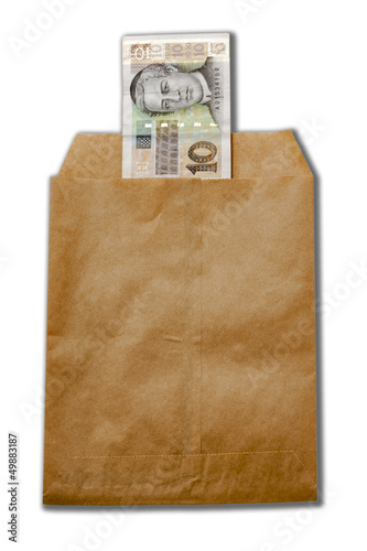 money of Croatia in paper envelop photo