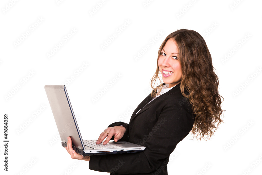 Beautiful confident businesswoman with laptop Beautiful confident businesswoman with laptop