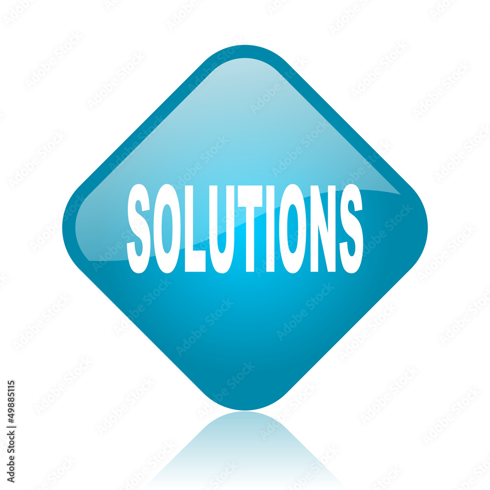 solutions blue square glossy web icon solutions blue square glossy web icon