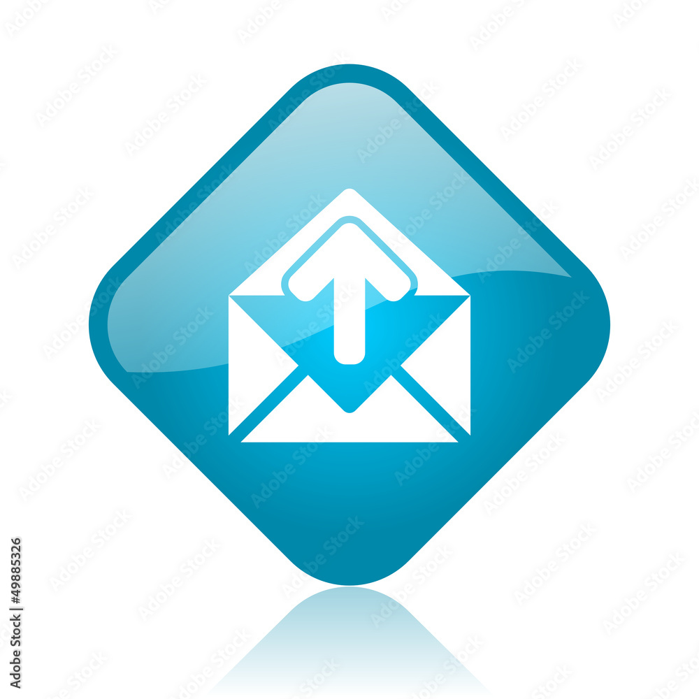 mail blue square glossy web icon mail blue square glossy web icon