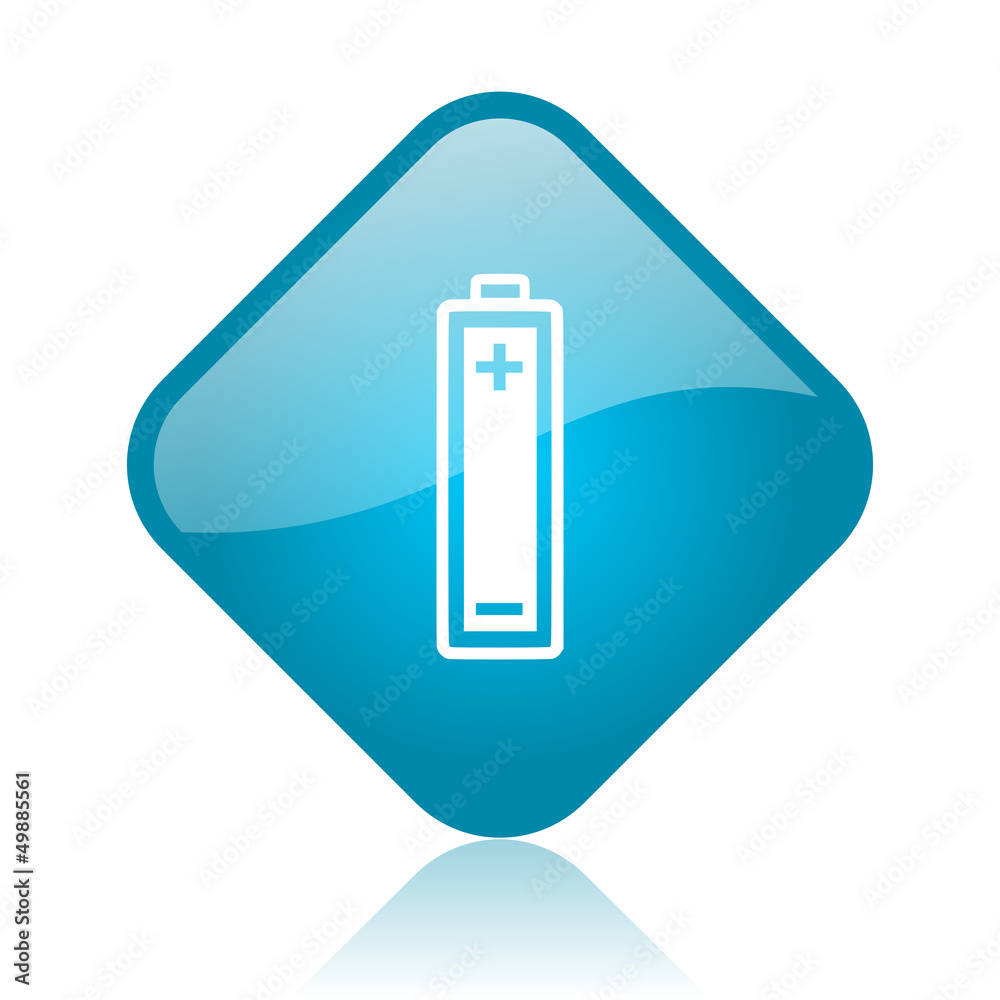 battery blue square glossy web icon battery blue square glossy web icon