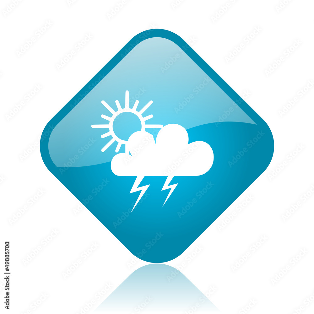 weather forecast blue square glossy web icon weather forecast blue square glossy web icon