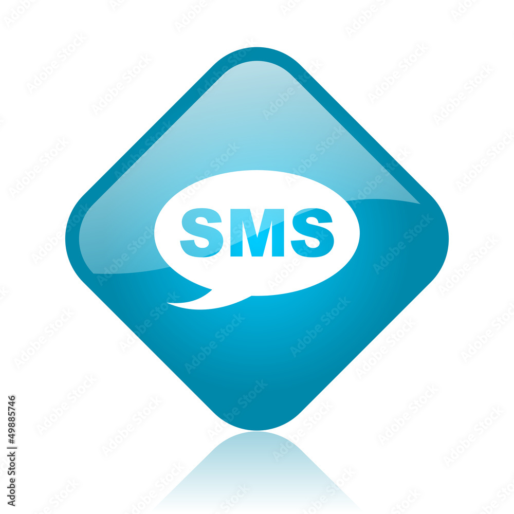 sms blue square glossy web icon sms blue square glossy web icon