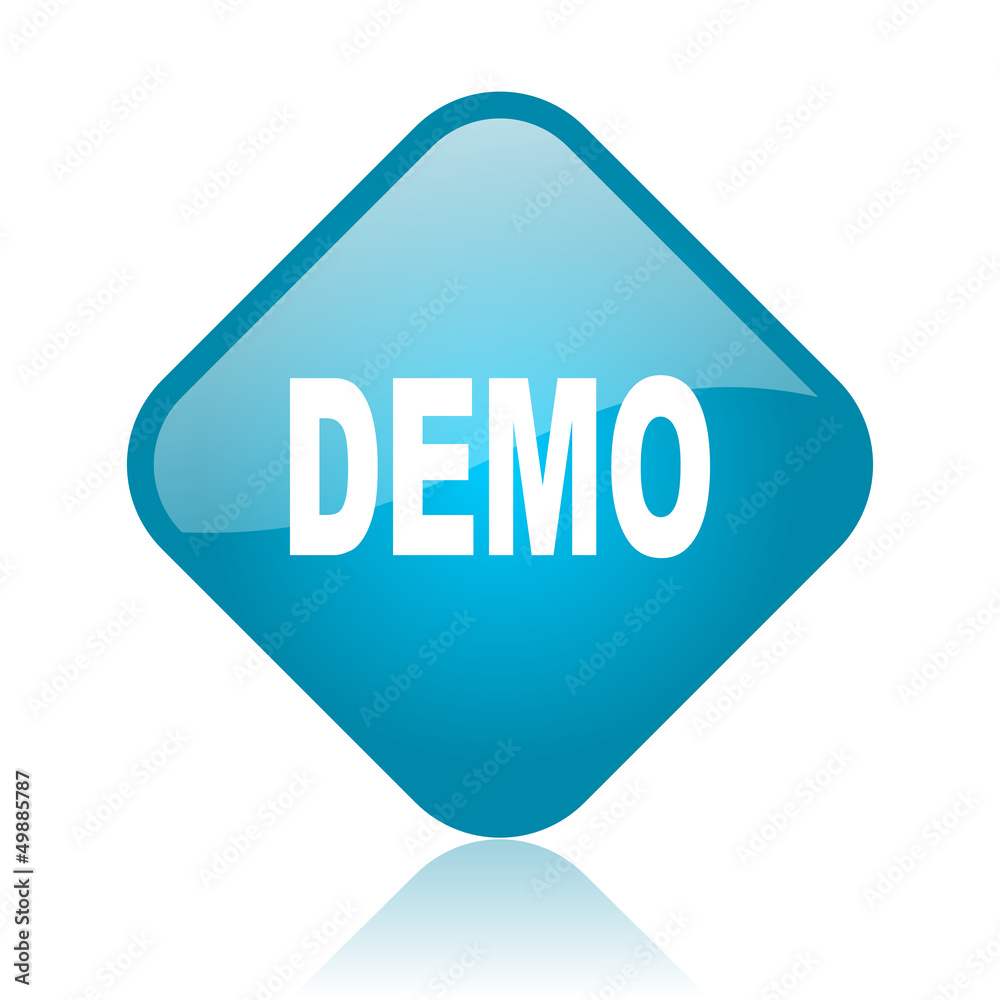 demo blue square glossy web icon demo blue square glossy web icon