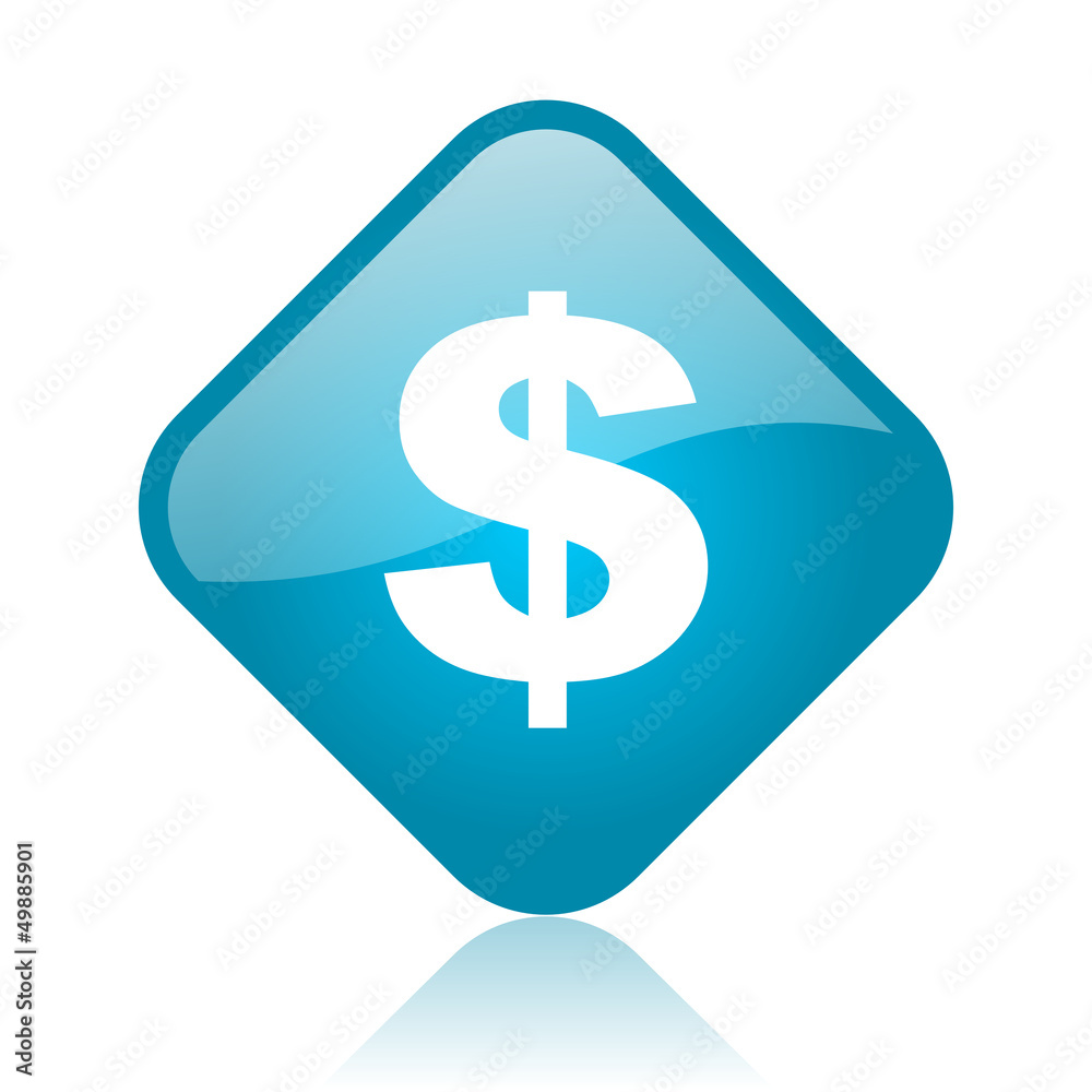 us dollar blue square glossy web icon us dollar blue square glossy web icon