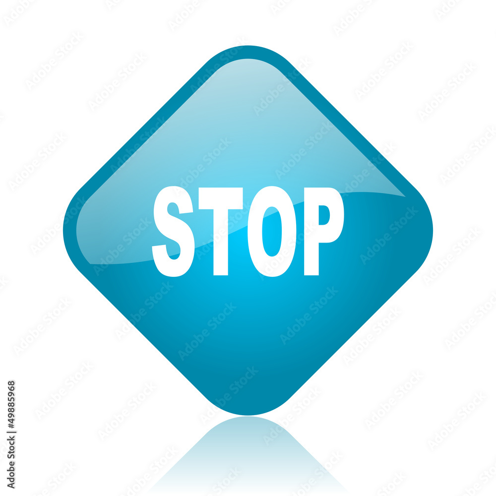 stop blue square glossy web icon stop blue square glossy web icon