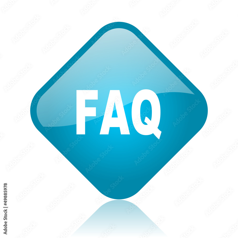 faq blue square glossy web icon faq blue square glossy web icon