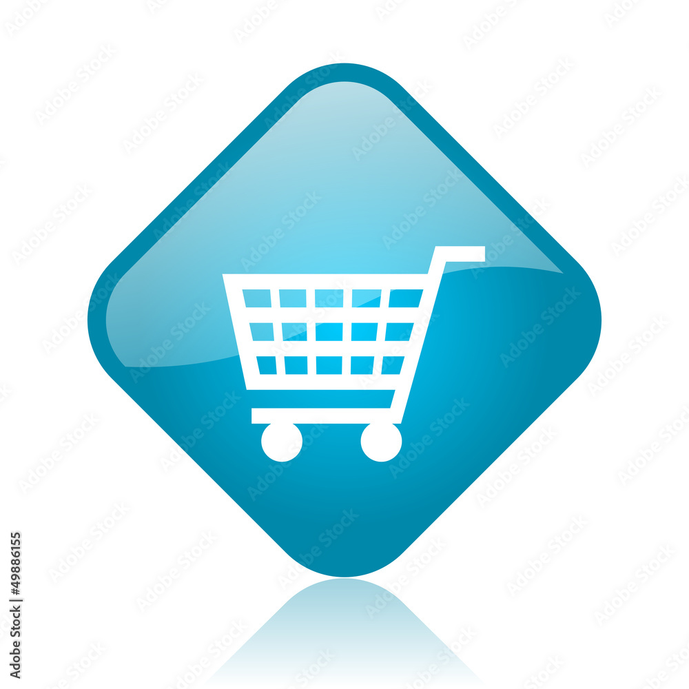 shopping cart blue square glossy web icon shopping cart blue square glossy web icon
