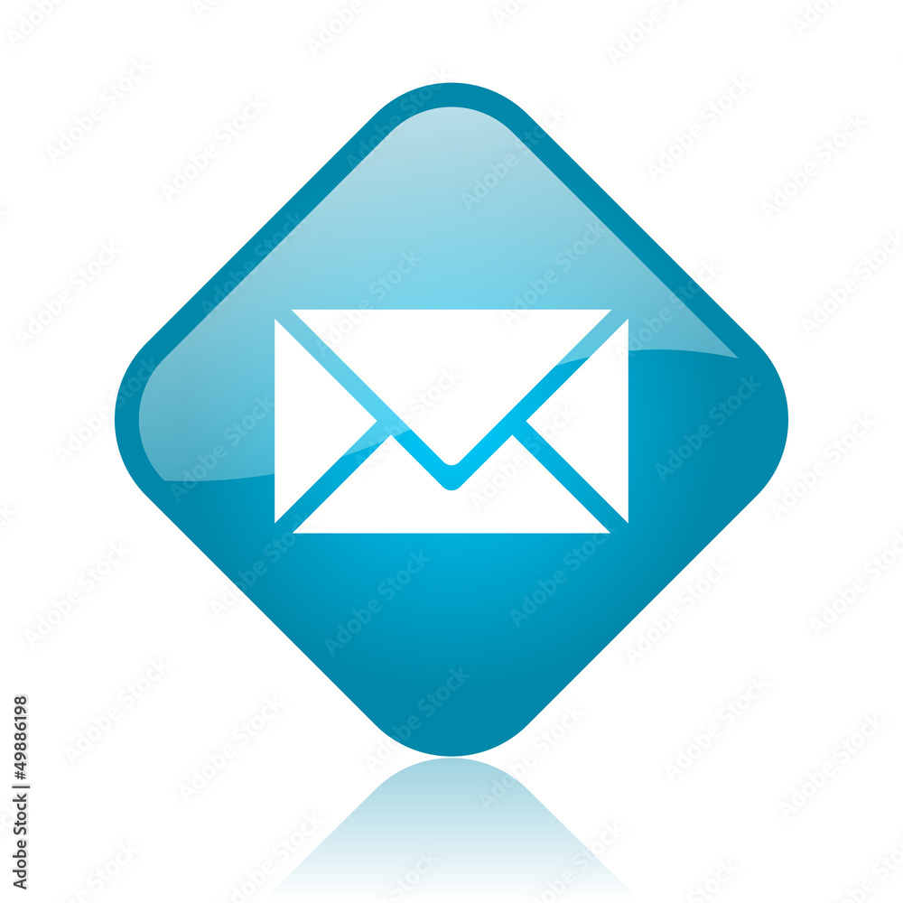 mail blue square glossy web icon mail blue square glossy web icon