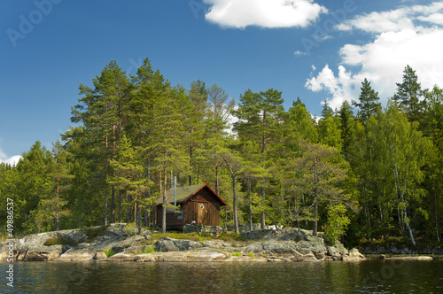 Wooden bath on the island in Norway.