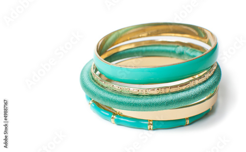 jewelry, five elegant women's bracelets, isolated