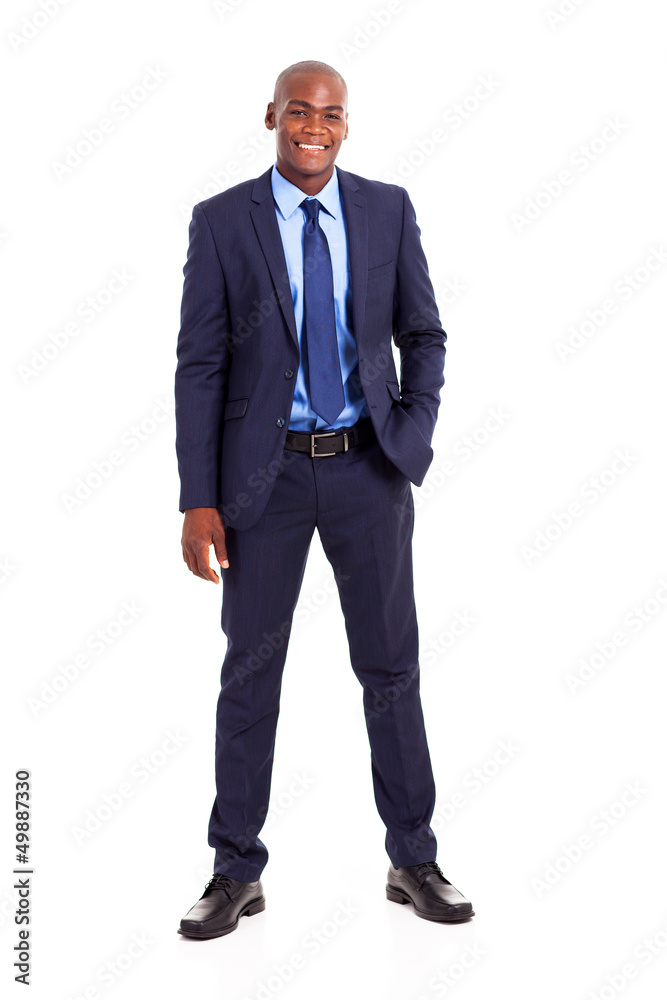 handsome african american businessman in suit isolated on white handsome african american businessman in suit isolated on white