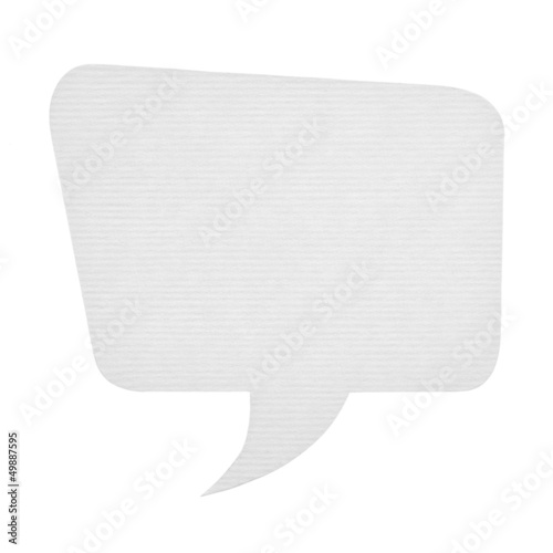 Paper speech bubble isolated on white