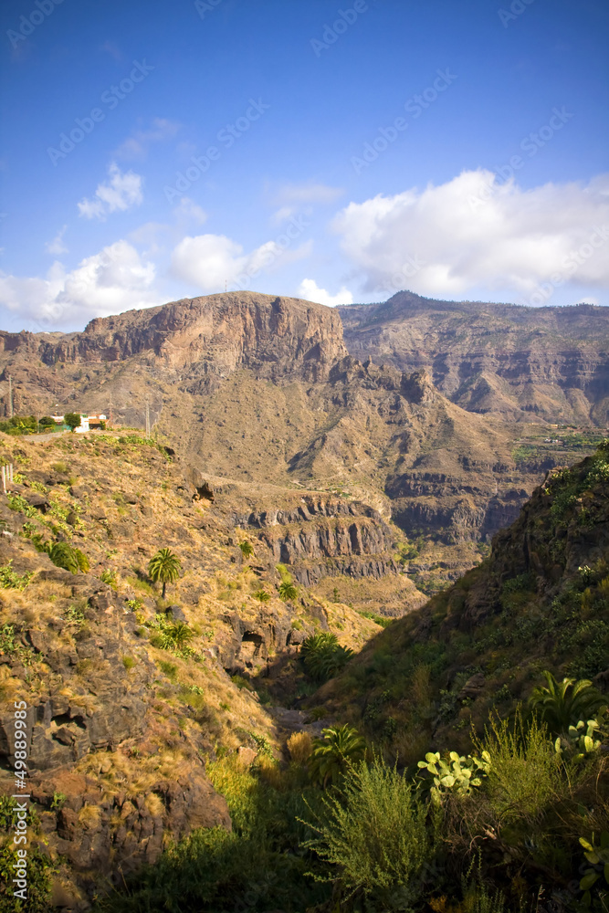 A beautiful mountain scape panorama in Gran Canaria, Spain