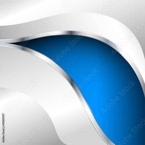 Abstract metallic background with blue element
