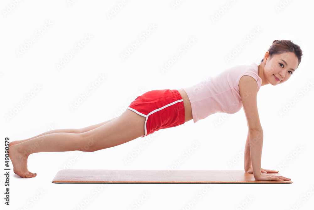 Fototapeta premium Young Asian woman exercise yoga