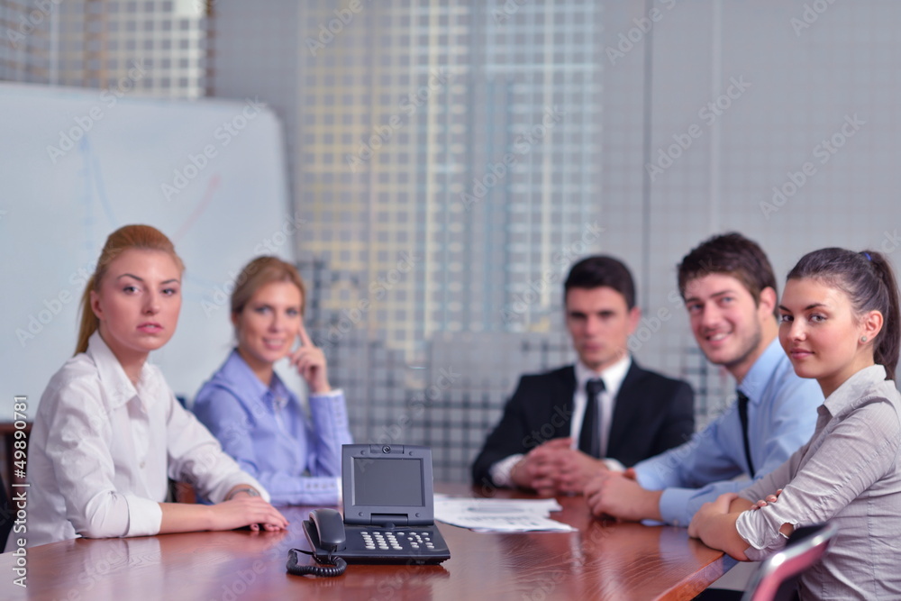 business people in a video meeting