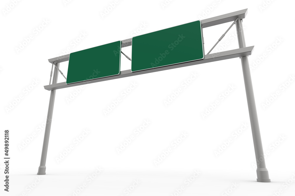 Fototapeta premium Green Blank Freeway Sign