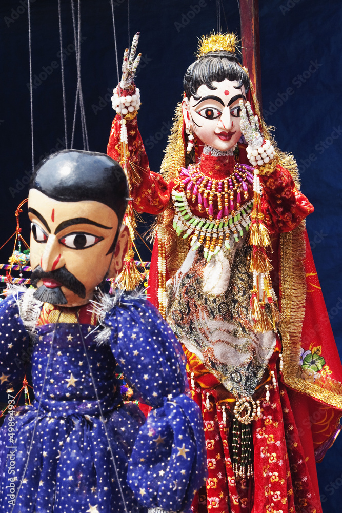 Traditional puppet at a market stall, New Delhi, India