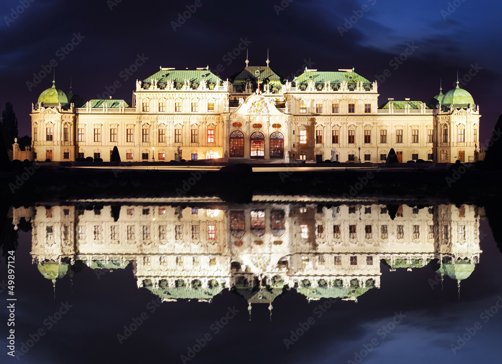 Vienna at night - Belvedere Palace, Austria