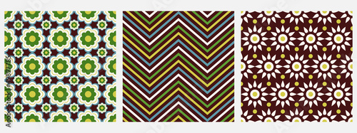 Set of seamless retro patterns