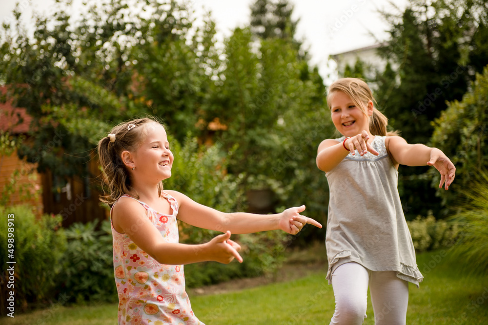 Fototapeta premium Happy childhood - dancing children