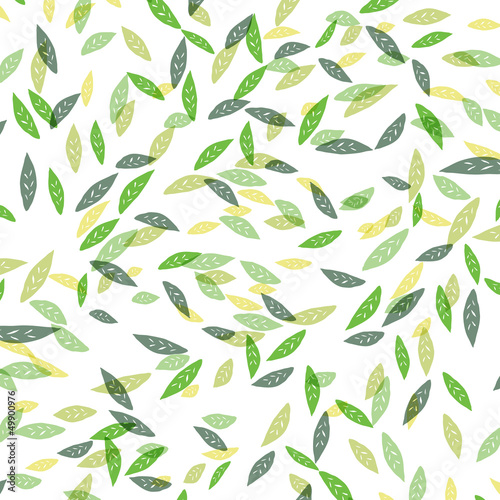 Green leaves background seamless.