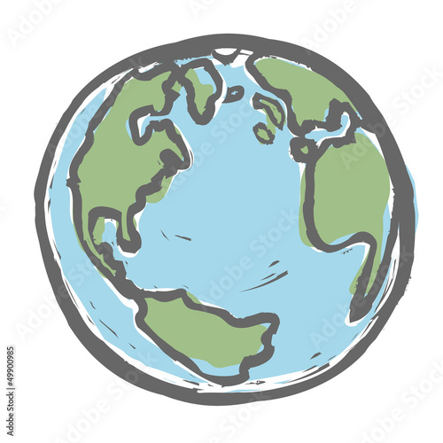 Hand drawn earth. Vector, EPS8