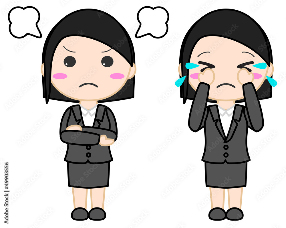スーツ女性イラスト 泣く 怒る Stock Illustration Adobe Stock