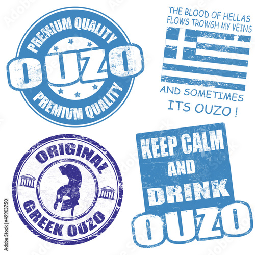 Set of ouzo stamps