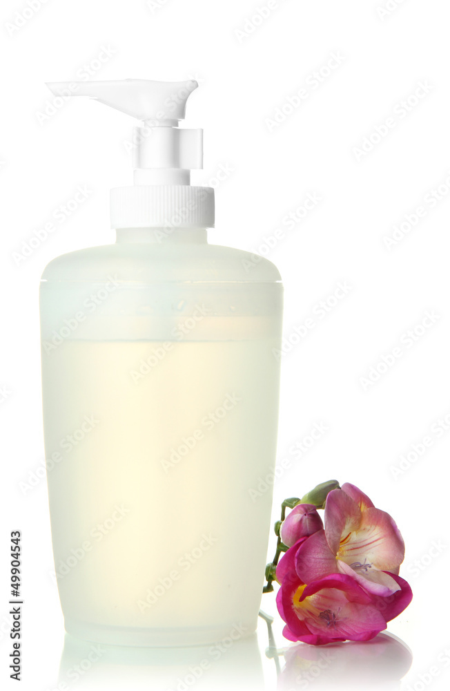 Bottle with liquid soap isolated on white Bottle with liquid soap isolated on white