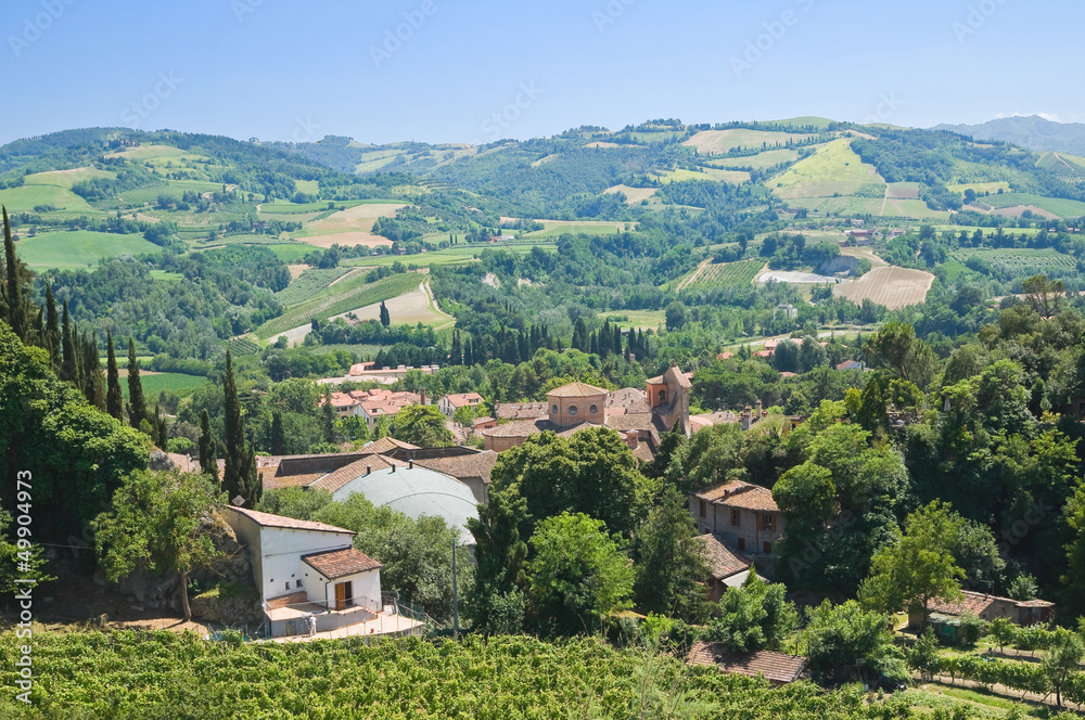Panoramic view of Brisighella. Emilia-Romagna. Italy.