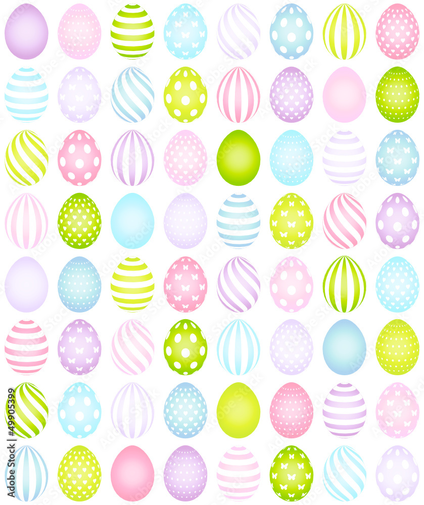 64 Easter Eggs Pattern Pastel 64 Easter Eggs Pattern Pastel